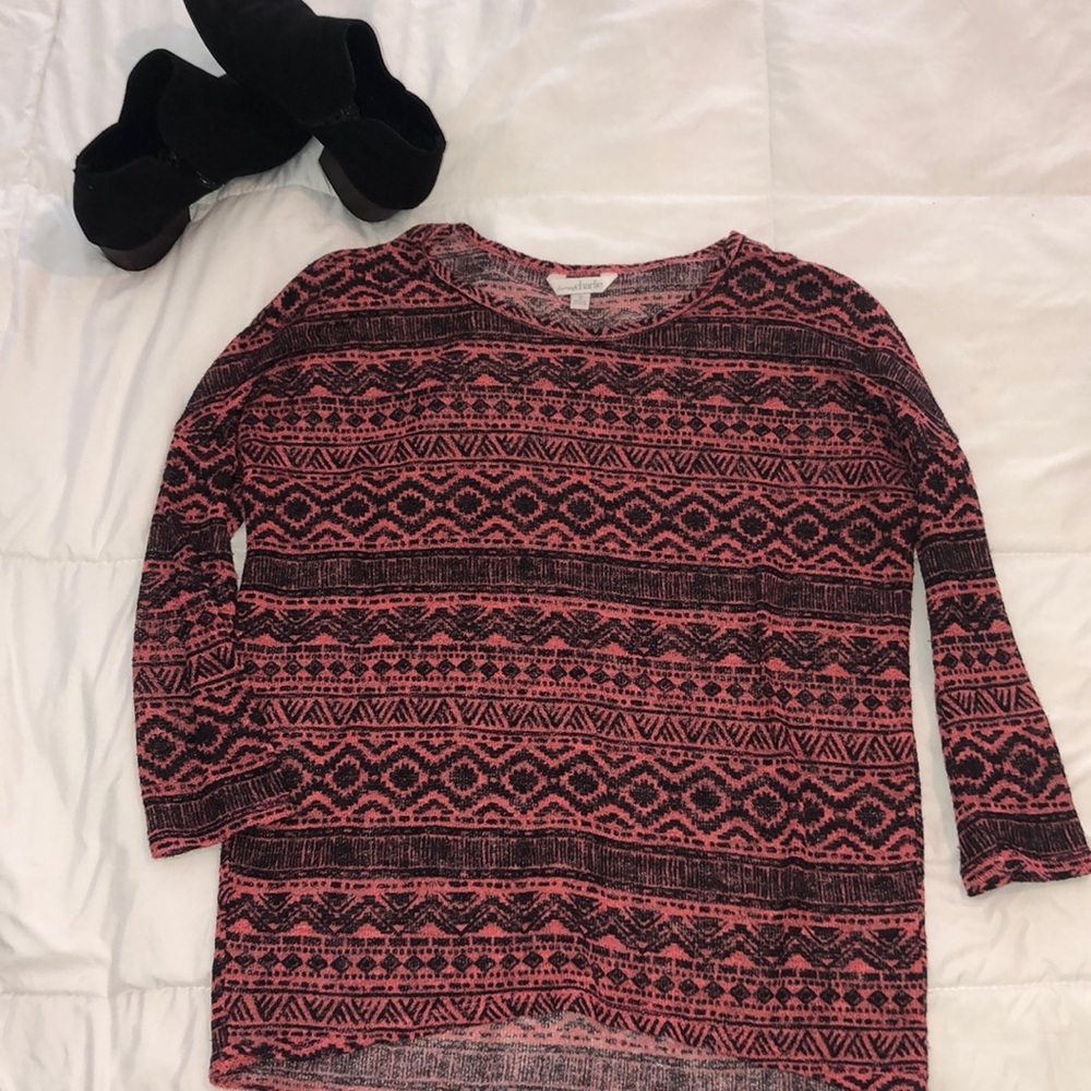 36. Charming Charlie’s 3/4 pink/black top small